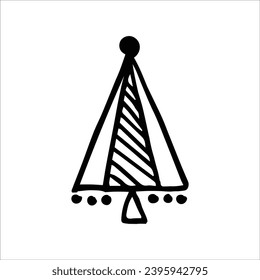 Hand drawn Christmas tree icon