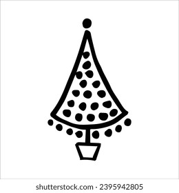 Hand drawn Christmas tree icon