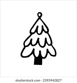 Hand drawn Christmas tree icon