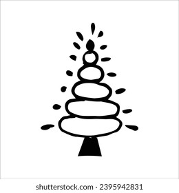 Hand drawn Christmas tree icon