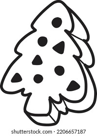 Hand Drawn christmas tree illustration isolated on background