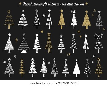 hand drawn Christmas tree illustration