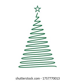 Hand drawn Christmas tree. New Year symbol