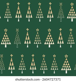 hand drawn Christmas tree pattern