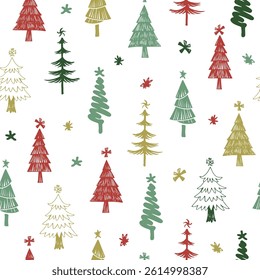 hand drawn Christmas tree pattern