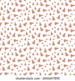 Hand drawn Christmas tree seamless pattern, sketch New Year tree print, doodle repetitive Xmas fir background, scribble winter forest wallpaper, noel fabric, Christmas tree wrapping seamless design