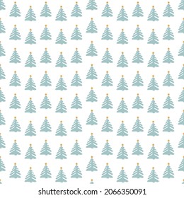 Patrón ininterrumpido de árbol de Navidad dibujado a mano, bosquejo de árbol de Año Nuevo, doodle de fondo de abeto de Navidad repetitivo, papel pintado de fondo de bosque de invierno, tela de noel, envoltura de árbol de Navidad diseño sin fisuras
