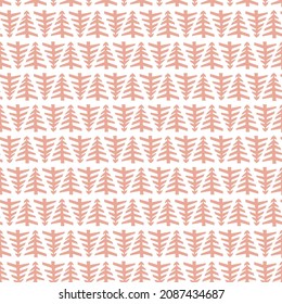 Hand drawn Christmas tree seamless pattern, sketch New Year tree print, doodle repetitive Xmas fir background, scribble winter forest wallpaper, noel fabric, Christmas tree wrapping seamless design