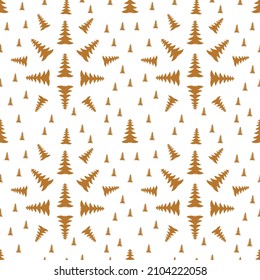 Handgezeichnetes, nahtloses Weihnachtsbaummuster, Skizze Neujahrsbaumausdruck, doodle, sich wiederholende Weihnachtsbaumhintergründe, kritzelige Winterwaldtapeten, Nelgewebe, nahtlose Weihnachtsbaumumhüllung