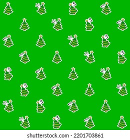 Hand Drawn Christmas Tree Seamless Pattern