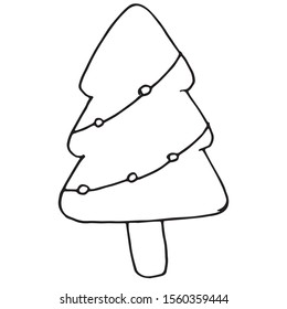 Hand drawn christmas tree