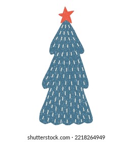 Dibujaron a mano un árbol de navidad. Ilustración del vector