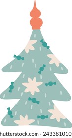 Ilustración de vector de árbol de Navidad dibujado a mano