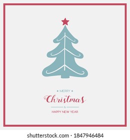 Hand drawn Christmas tree with wishes. Xmas decoration. Vector