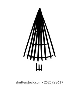 Hand drawn christmas tree. Xmas tree isolated on a white background. Vector illustration