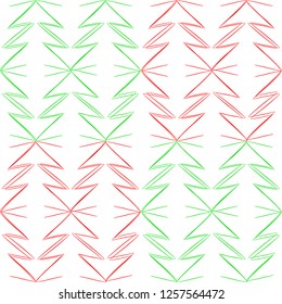 Hand drawn Christmas trees. Seamless vector pattern. Wrapping paper, background, textile. 