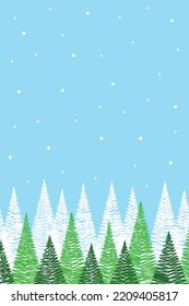 La mano dibujó árboles de Navidad. Fondo invernal con espacio de copia. Ilustración del vector