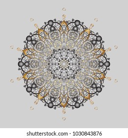 Hand Drawn Christmas Vector illustration. New Year Decorative Snowflakes Background. Winter Snow Flakes Doodles.