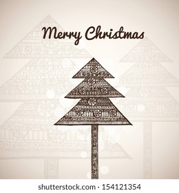Hand drawn christmas vector illustration template with sample text