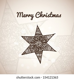 Hand drawn christmas vector illustration template with sample text