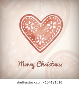 Hand drawn christmas vector illustration template with sample text