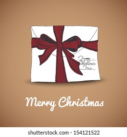 Hand drawn christmas vector illustration template with sample text