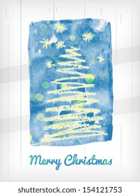 Hand drawn christmas vector illustration template with sample text