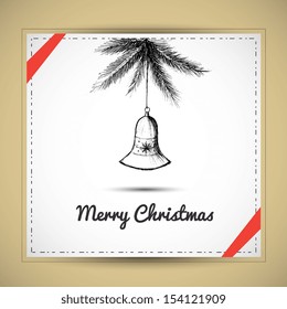 Hand drawn christmas vector illustration template with sample text