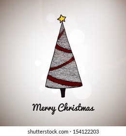 Hand drawn christmas vector illustration template with sample text