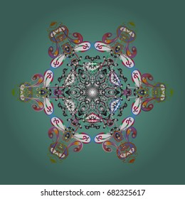 Hand Drawn Christmas Vector illustration. New Year Decorative Snowflakes Background. Winter Snow Flakes Doodles.