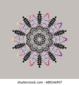 Hand Drawn Christmas Vector illustration. New Year Decorative Snowflakes Background. Winter Snow Flakes Doodles.