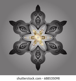 Hand Drawn Christmas Vector illustration. New Year Decorative Snowflakes Background. Winter Snow Flakes Doodles.