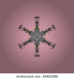 Hand Drawn Christmas Vector illustration. New Year Decorative Snowflakes Background. Winter Snow Flakes Doodles.