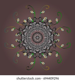 Hand Drawn Christmas Vector illustration. New Year Decorative Snowflakes Background. Winter Snow Flakes Doodles.
