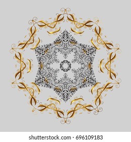 Hand Drawn Christmas Vector illustration. New Year Decorative Snowflakes Background. Winter Snow Flakes Doodles.