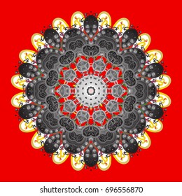 Hand Drawn Christmas Vector illustration. New Year Decorative Snowflakes Background. Winter Snow Flakes Doodles.