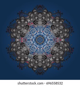Hand Drawn Christmas Vector illustration. New Year Decorative Snowflakes Background. Winter Snow Flakes Doodles.