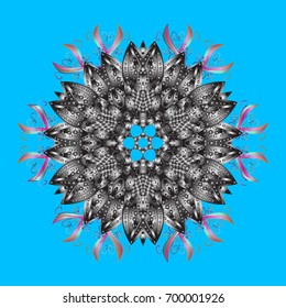 Hand Drawn Christmas Vector illustration. New Year Decorative Snowflakes Background. Winter Snow Flakes Doodles.