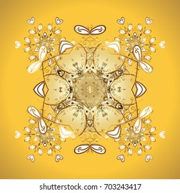Hand Drawn Christmas Vector illustration. New Year Decorative Snowflakes Background. Winter Snow Flakes Doodles.