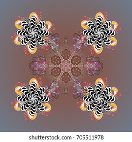 Hand Drawn Christmas Vector illustration. New Year Decorative Snowflakes Background. Winter Snow Flakes Doodles.