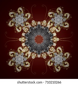 Hand Drawn Christmas Vector illustration. New Year Decorative Snowflakes Background. Winter Snow Flakes Doodles.
