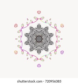 Hand Drawn Christmas Vector illustration. New Year Decorative Snowflakes Background. Winter Snow Flakes Doodles.