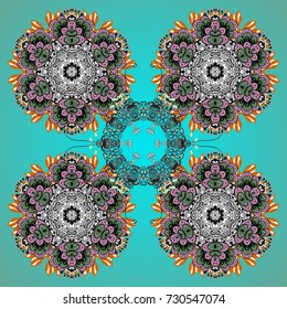 Hand Drawn Christmas Vector illustration. New Year Decorative Snowflakes Background. Winter Snow Flakes Doodles.