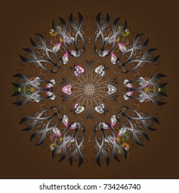 Hand Drawn Christmas Vector illustration. New Year Decorative Snowflakes Background. Winter Snow Flakes Doodles.