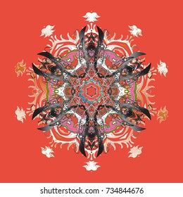 Hand Drawn Christmas Vector illustration. New Year Decorative Snowflakes Background. Winter Snow Flakes Doodles.