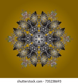 Hand Drawn Christmas Vector illustration. New Year Decorative Snowflakes Background. Winter Snow Flakes Doodles.