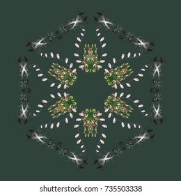 Hand Drawn Christmas Vector illustration. New Year Decorative Snowflakes Background. Winter Snow Flakes Doodles.