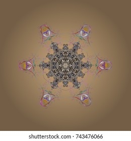 Hand Drawn Christmas Vector illustration. New Year Decorative Snowflakes Background. Winter Snow Flakes Doodles.