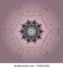 Hand Drawn Christmas Vector illustration. New Year Decorative Snowflakes Background. Winter Snow Flakes Doodles.