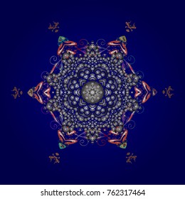 Hand Drawn Christmas Vector illustration. New Year Decorative Snowflakes Background. Winter Snow Flakes Doodles.